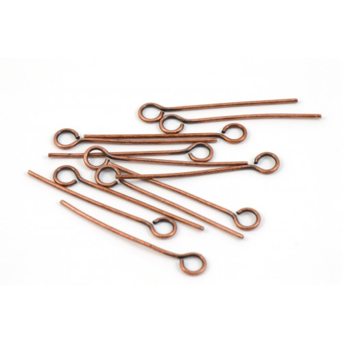 EYEPINS, 25MM ANTIQUE COPPER (PACK OF 25)